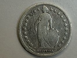 1 Fr. Silber Schweiz 1880 s+
