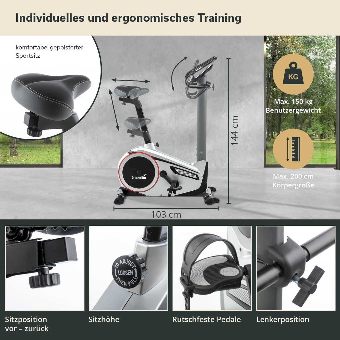 Vélos d'appartement: Skandika Morpheus Ergometer silber – Neuf avec emballage d'origine à Bottighofen par zaap 5