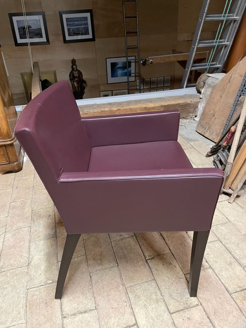 Poltrone: 3 Fauteuils design en cuir, couleur bordeaux – Usato da Etoy venduto da mtr_w696 2