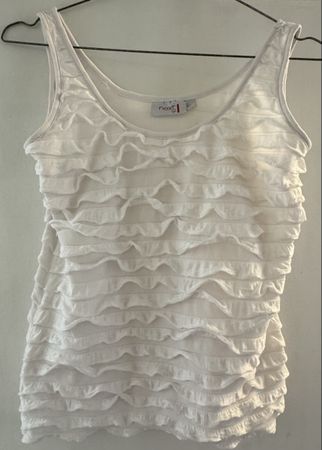 White Next ruffled sleeveless top, size 12, summer wear