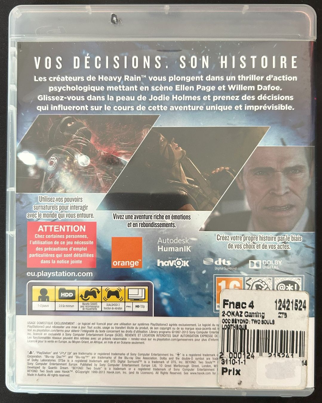 Jeux: PS3 game "Beyond - Two Souls" – D'occasion à Corminboeuf par Ld6NVToZQe 1