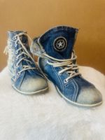 High-Top Sneaker Jeansoptik Schnürschuhe gute Zustand