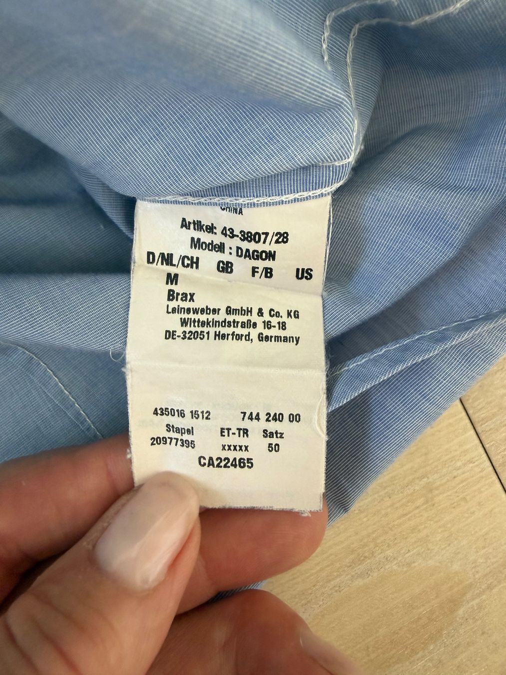 Brax Camicie: BRAX Herren Hemd Hellblau, Gr.M 100% Baumwolle – Usato da Zollikon venduto da dorean 4