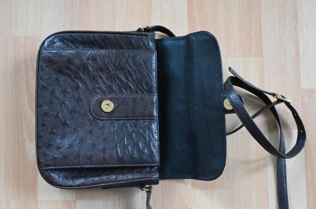 Elegante Vintage-Handtasche aus Straussenleder