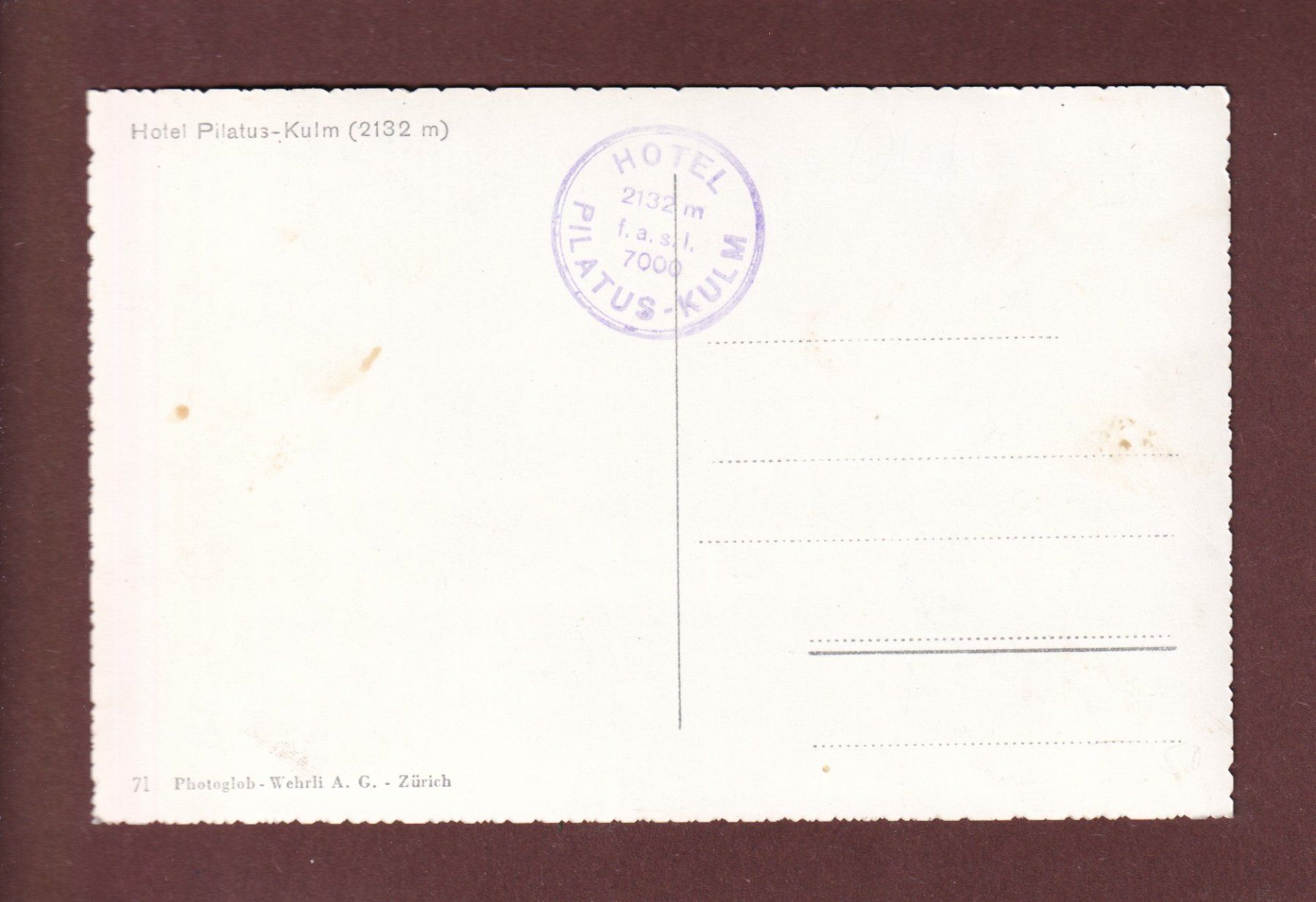 Cartoline postali: Hotel PILATUS-KULM – Usato da Pully venduto da nicecards-shop 1