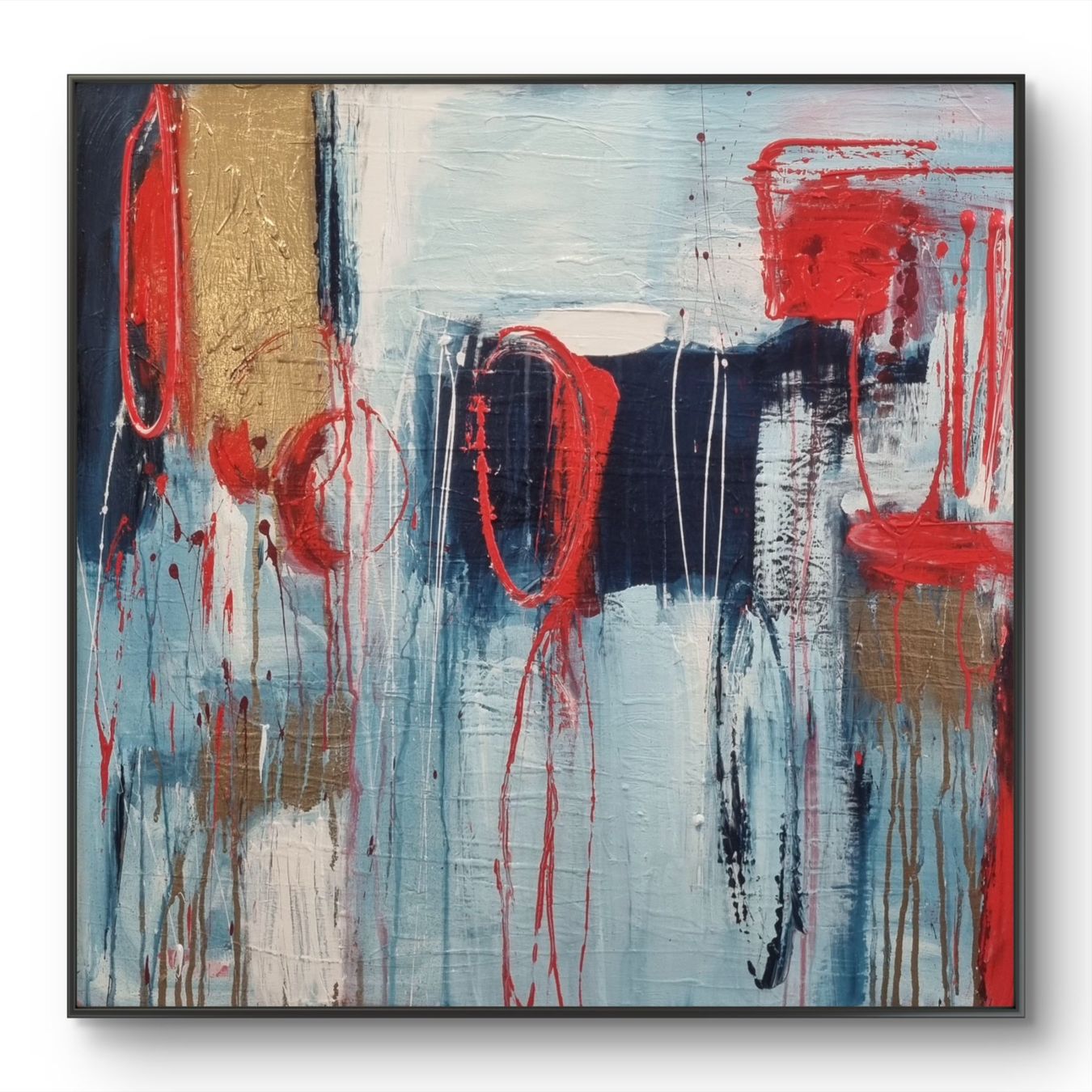 Gemälde: Originales abstraktes Bild 80x80cm mit Rahmen – Neu (gemäss Beschreibung) aus Urdorf von Contra8 1