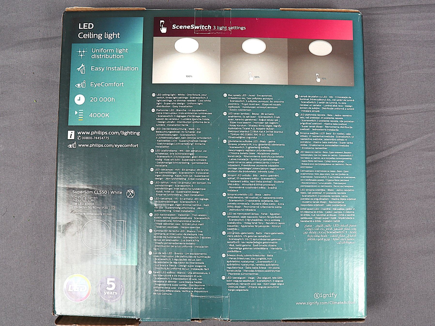 Philips Lampadari & plafoniere: PHILIPS LED Ceiling light SuperSlim CL550 – Nuovo (secondo la descrizione) da Steinen venduto da Restwert_Steinen 2