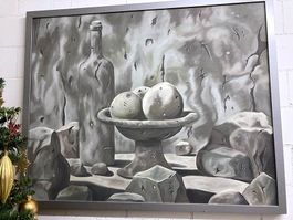 Grosses interessantes Gemälde - Öl auf Leinwand  104 x 84