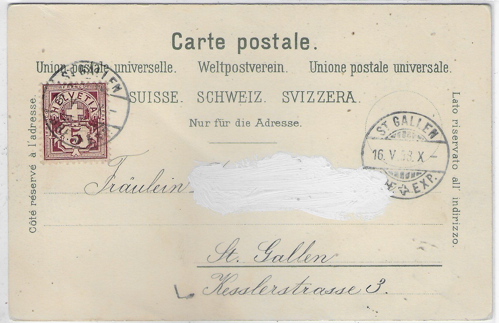 Ansichtskarten: Gruss vom Wildpark St. Gallen - Litho – Gebraucht aus Ettingen von Kartenplanet 1