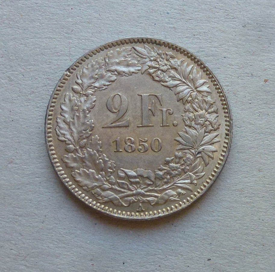 Toutes les monnaies: ++ 2.- Franken 1850, gute Erhaltung – D'occasion à Walkringen par Casablanca777