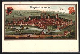 Litho Dinkelsbühl, Teilansicht im Jahre