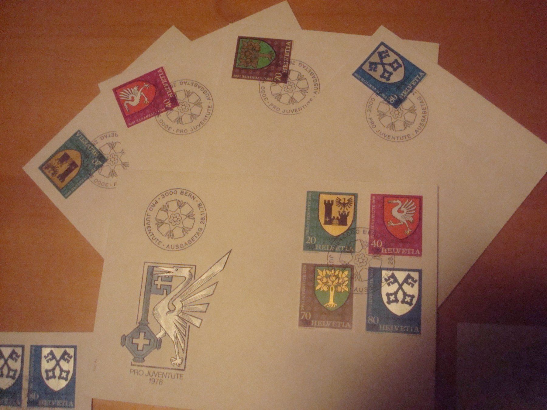 Alle Briefmarken: PJ 1978 FDC Serie einzeln und 4er – Gebraucht aus Gordola von Polentaefung 1