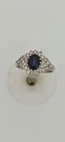 18 Karat Vintage-Entourage Ring mit Saphir und Diamanten