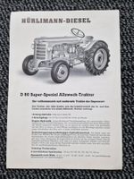 Original Prospekt Hürlimann Traktor D80 Super Spezial