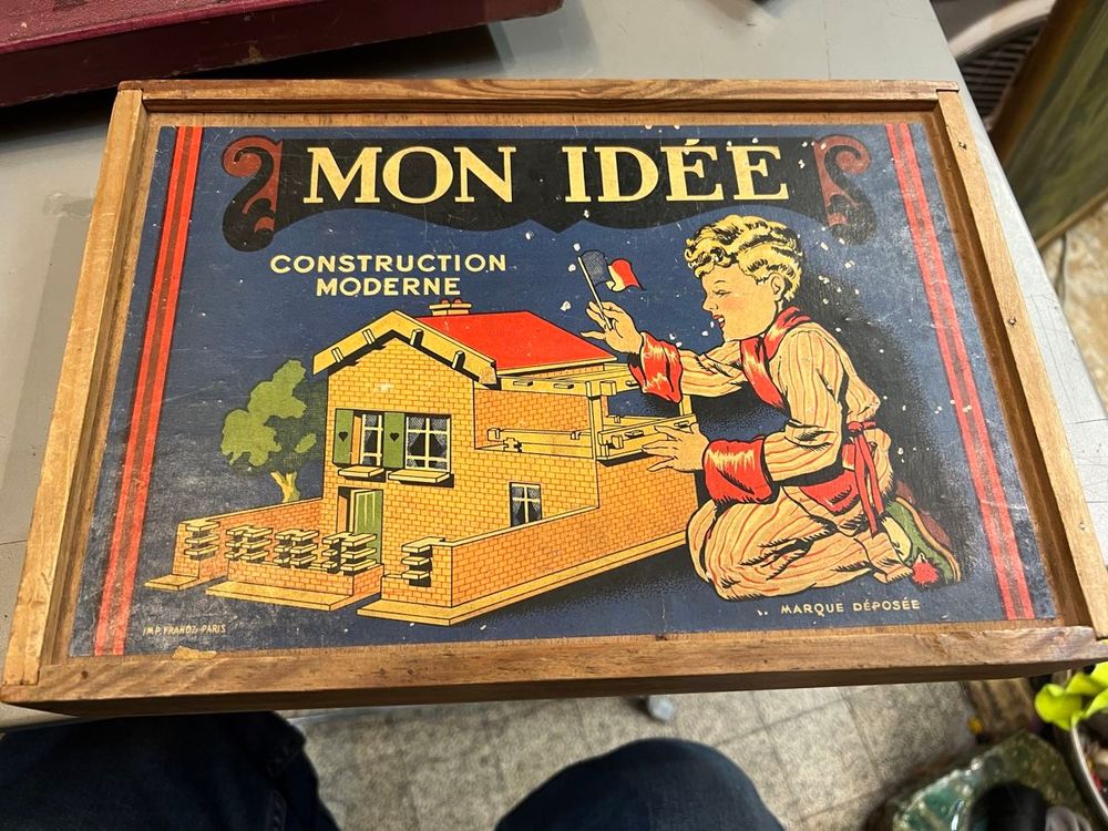 Jeu De Construction En Bois Vintage Garnier Cornil N°1504 - Chalet, Occasion