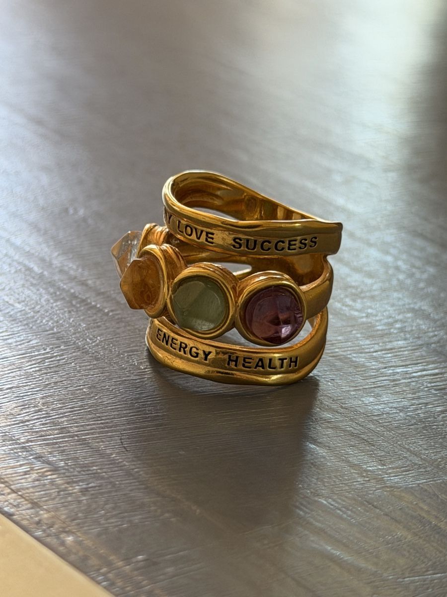 Bagues: Gold Bathed Ring with Affirmation Words – D'occasion à Winterthur par adriana_1000
