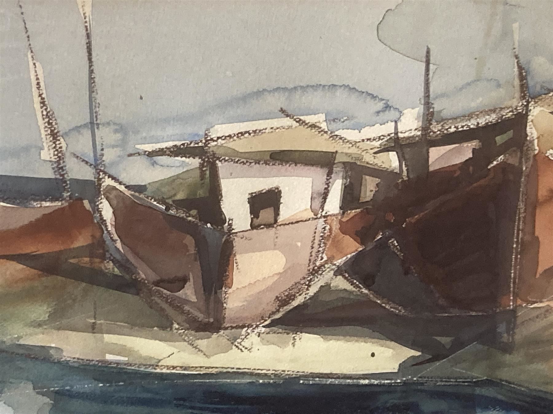 Dipinti: Asiatisches Aquarell Fischer Boot Häuser – Usato da Bern venduto da Jwpm66 2