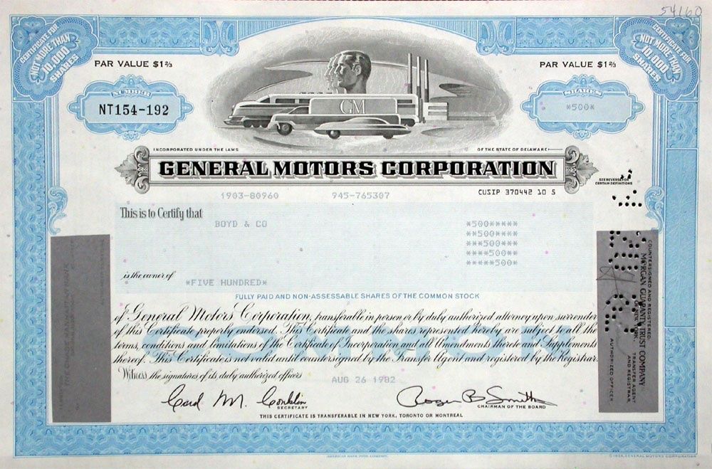 Documenti: General Motors Corporation - 1982 – Usato da Solothurn venduto da Sgasche
