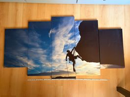 Wandbild 5-teilig Kletterer Motiv Leinwand gebrauchter Zu...