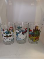 3x Schlumpf Trinkgläser Vintage