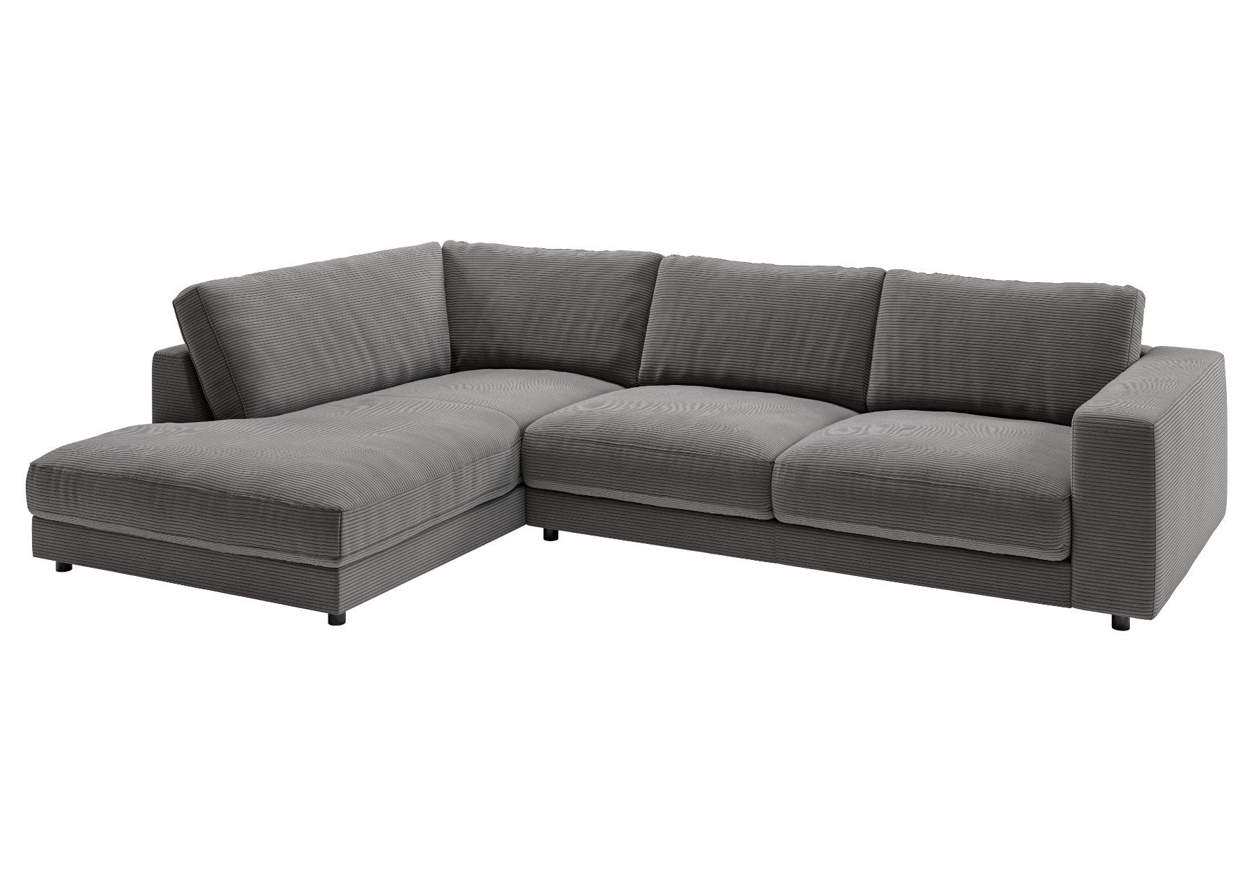 Sofas: Ecksofa High End in Cord  dark grey Links – Neu und originalverpackt aus Bischofszell von deluxe-moebel 2