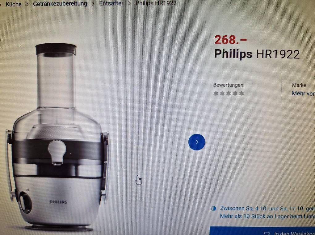 Elettrodomestici da cucina: Entsafter Philips NEU – Nuovo (secondo la descrizione) da Buttwil venduto da pia_myc7 2