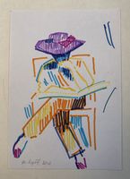 Walter Ropélé Original Buntstift/Papier 20x15cm handsign.