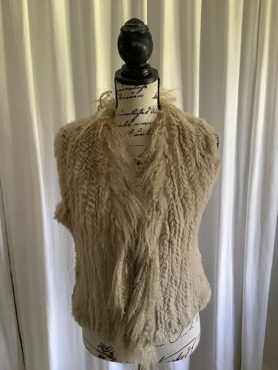 Echtpelz Kaninchenfell Poncho - Schicke Weste Für Kalte Tage