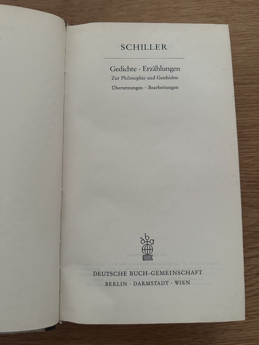 Libri: Schiller - Oeuvres Complètes, Edition de Collection Rare! – Usato da Meyrin venduto da simonet20 2