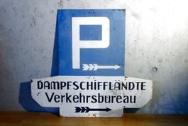 Vintage - Metallschild, DAMPFSCHIFF - VERKEHRSBÜRO, Spiez