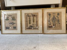 3er-Set Antike Kupferstiche 1798: Militaria – Sulzer-Erbe