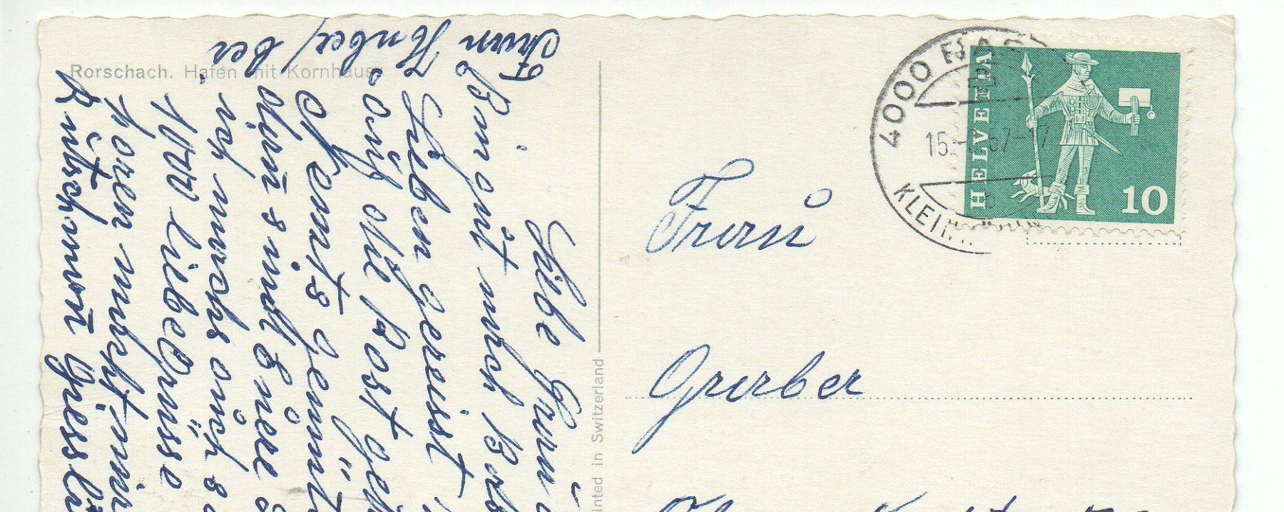 Cartoline postali: RORSCHACH Hafen mit Kornhaus – Usato da Jona venduto da philajona 1