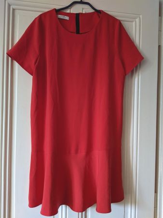 MANGO : Petite robe rouge vif L