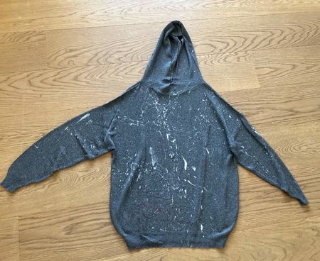 Graue designe Hoodie Farbklecks-Optik Gr. M / L