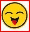 Badge Aufnäher Smiley Emoji lachen augen Aufbügler Patch