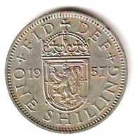Münze Cratia Regina Elisabeth II 1957 one Shilling