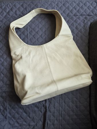 Hand-/Umhängetasche Leder beige Made in Italy guter Zustand