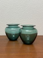2x kl. mundgeblasene Glas Vase wie Wagenfeld vintage Vasen