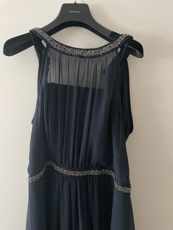 Elegantes, langes Kleid dunkelblau, Gr. 34 von C&A
