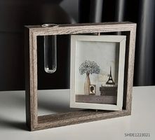 NEUER Bilderrahmen mit Vase Holz braun - 225457