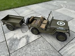 Willys Jeep Rochobby 1941 MB Scaler 1:6 4WD inkl. Anhänger