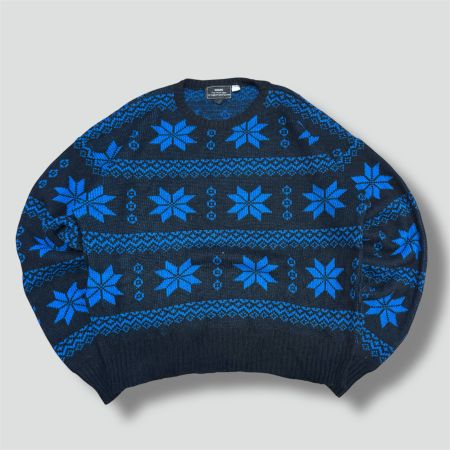 Vintage black and blue knitted sweatshirt strickpullover