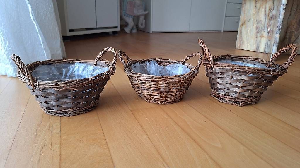 Sonstiges für Haushalt & Wohnen: 3 geflochtene Stroh-Körbchen für Pflanzen oder Ostern – Neu (gemäss Beschreibung) aus Urdorf von Jeani_ 1