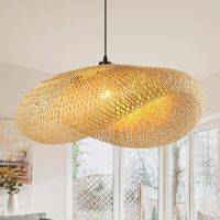 Rattan Pendelleuchte Esstisch 80 Lampenschirm HäNgelampe