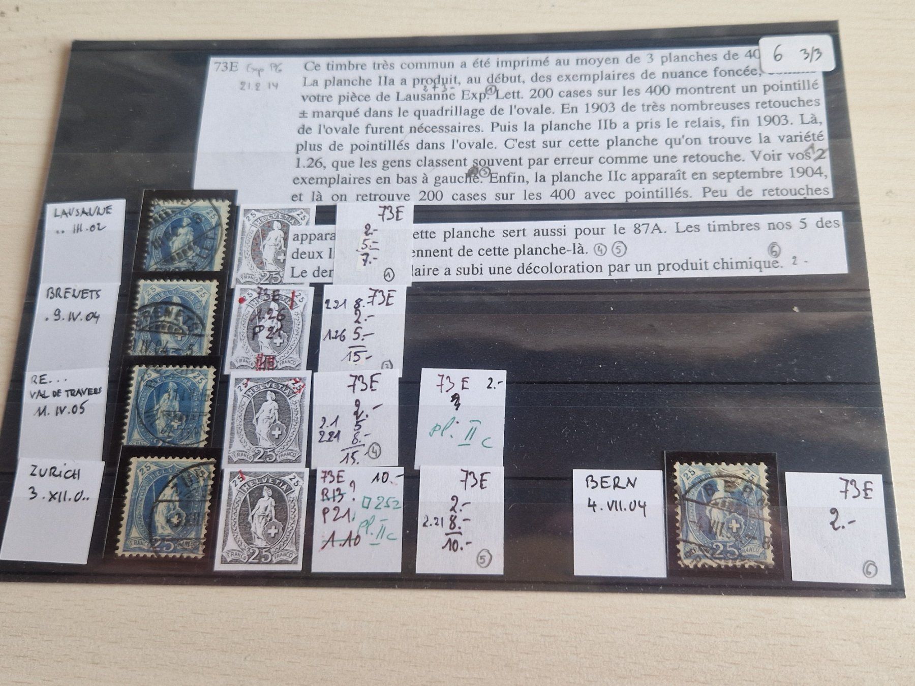 Tous les timbres: Stehende 73E, 5St., verschiedene Plattenfehler, ab 1.- – D'occasion à Burgdorf par Glossy01