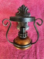 Lampe antik schmiedeeisern kupfer