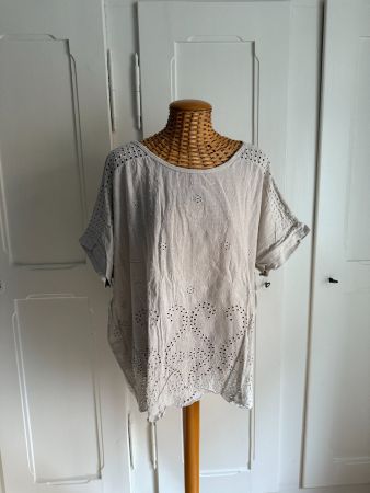 Shabby Chic Tunikaoberteil taupe XL