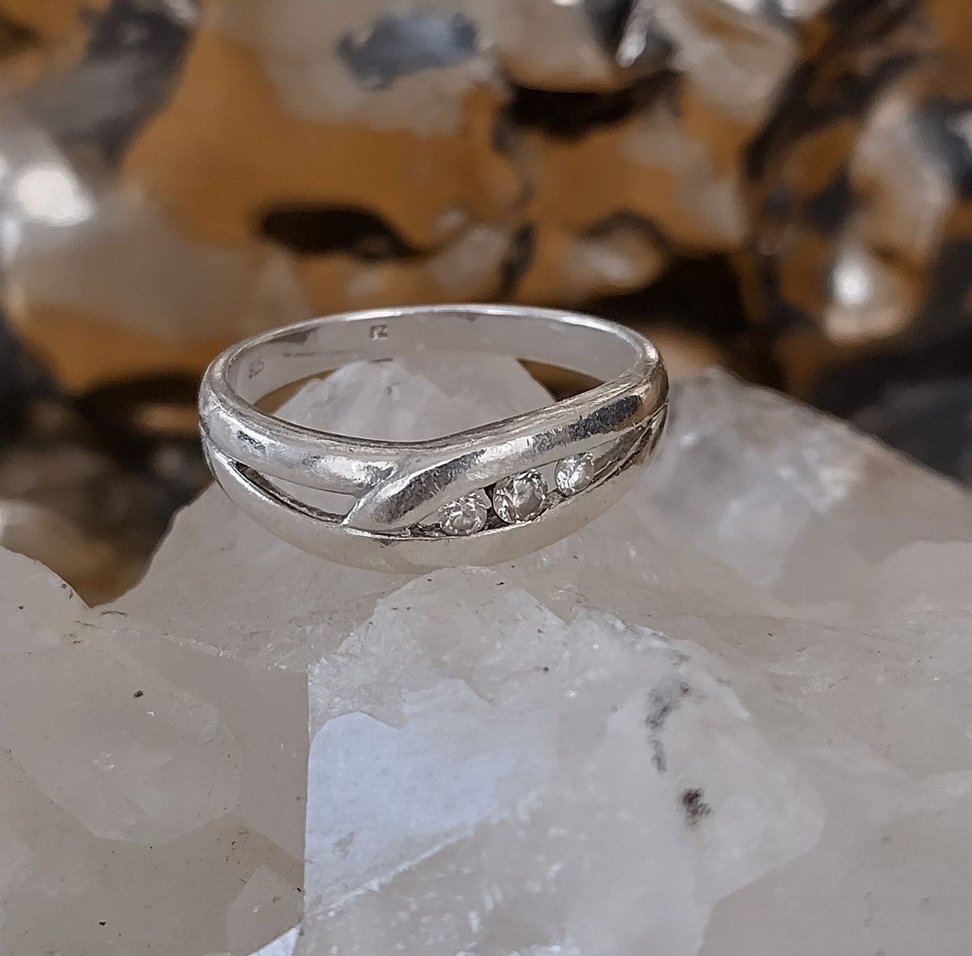 Anelli: RING IN 925 SILBER MIT 3 ZIRKONIA – Usato da Romanshorn venduto da Glitzer-Paradies 4