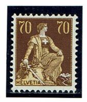 Helvetia 114 papier lisse neuf** sans charnière