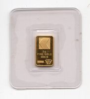 (1300) Goldbarren 2 g, KB, stgl